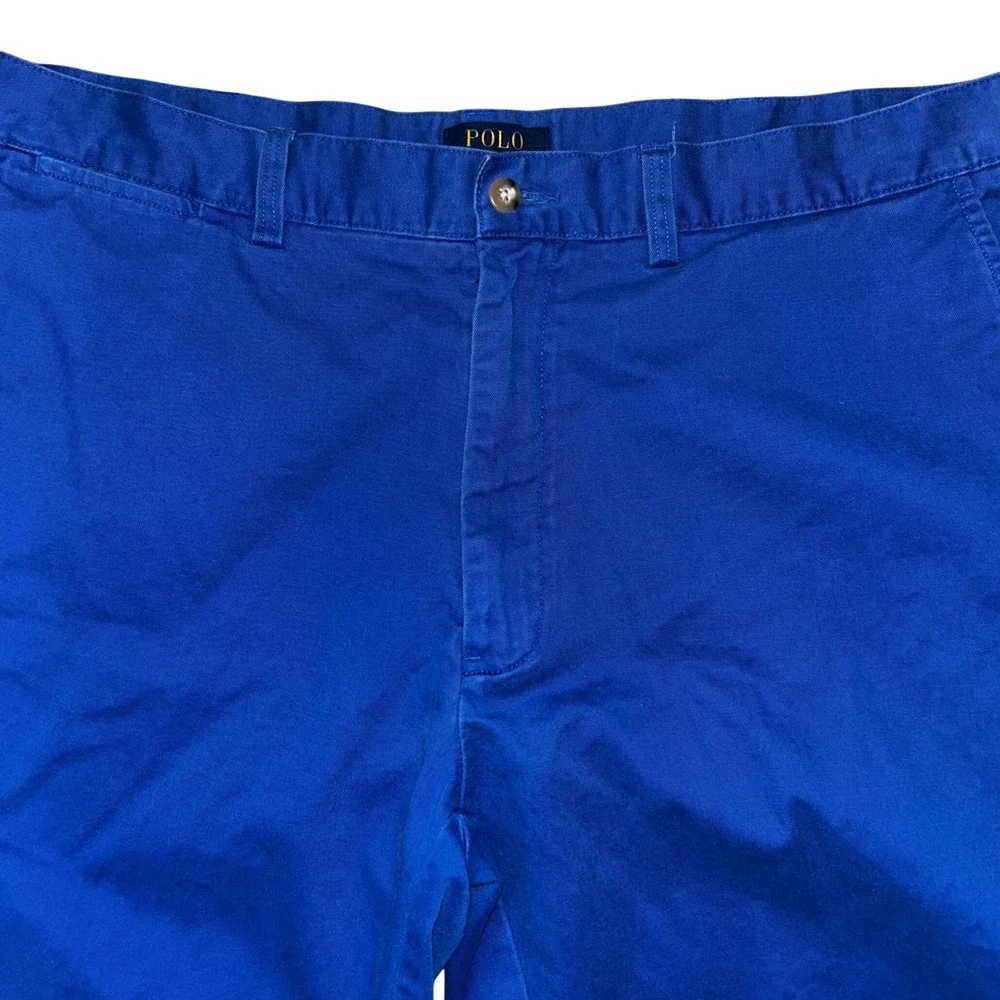 Polo Ralph Lauren Mens Royal Blue Chino Shorts Cotton Twill Size 38 Flat Front